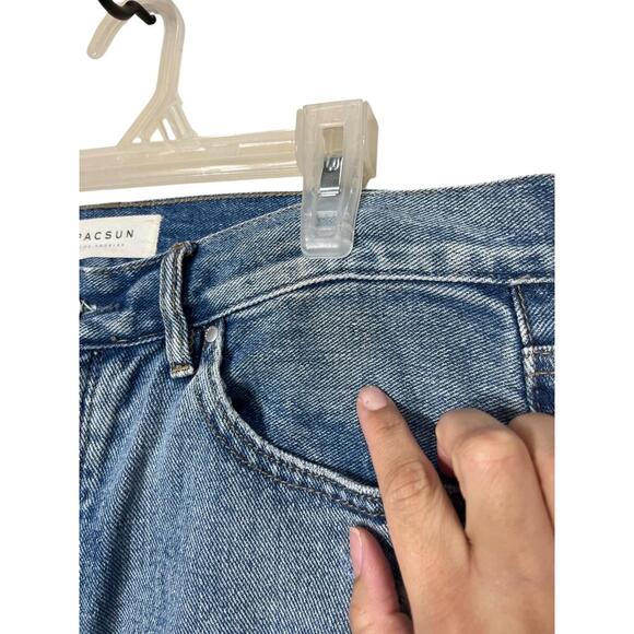 PACSUN Blue Distressed Boyfriend Jeans Size 27 Straight Leg‎ Relaxed Fit - Picture 4 of 7
